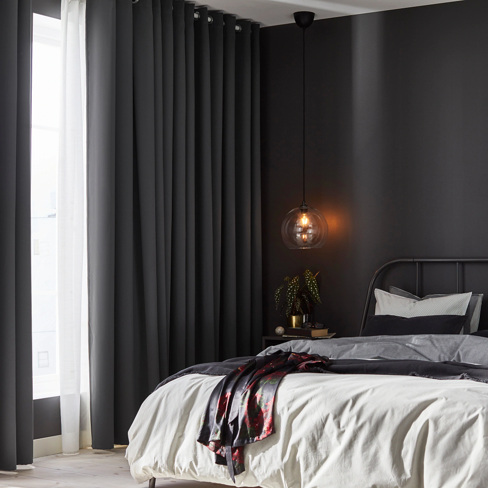Blackout 1 Charcoal Curtain