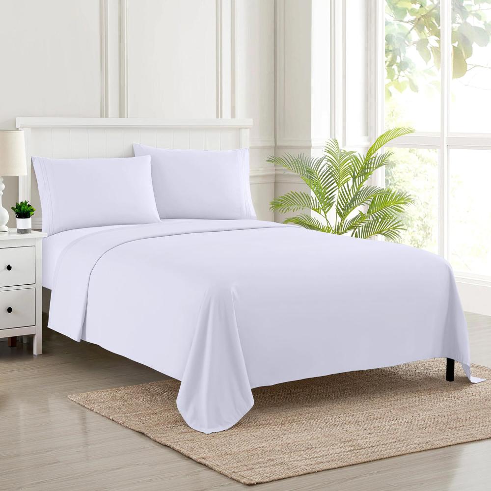 Polycotton 144TC White Flat Sheet